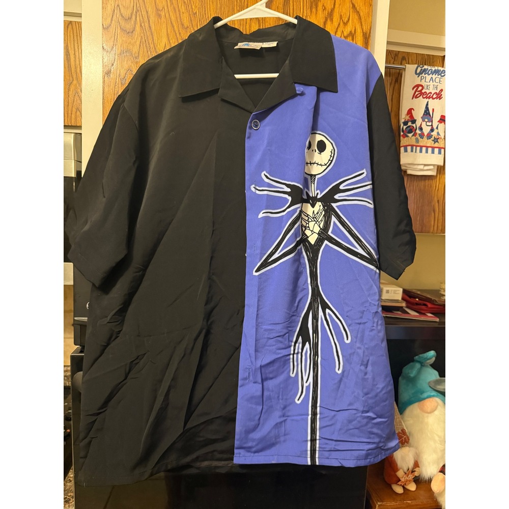 Disneyland Jack Skellington Nightmare Before Christmas Button Down Shirt XL